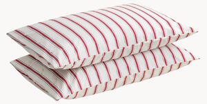 Sada povlaků na polštáře z bavlněného perkálu Striped Coral, 2 díly