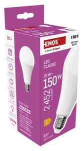 Emos lighting LED žárovka Classic A80 / E27 / 20 W (150 W) / 2452 lm / neutrální bílá 1525733480