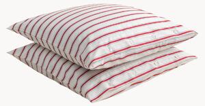 Sada povlaků na polštáře z bavlněného perkálu Striped Coral, 2 díly