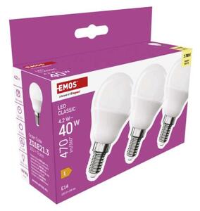 Emos lighting LED žárovka Classic Mini Globe / E14 / 4,2 W (40 W) / 470 lm / teplá bílá 1525731241