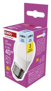 Emos lighting LED žárovka Classic Mini Globe / E27 / 4,2 W (40 W) / 470 lm / studená bílá 1525733126