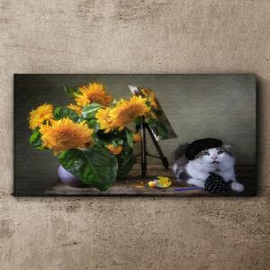 Obraz na plátně Obraz na plátně Květiny Zvířecí kočka