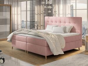 Moderní box spring postel Ariel 180x200, růžová