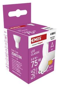 Emos lighting LED žárovka Classic MR16 / GU10 / 5,8 W (75 W) / 565 lm / neutrální bílá 1525730428