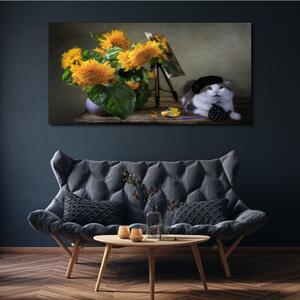 Obraz na plátně Obraz na plátně Květiny Zvířecí kočka