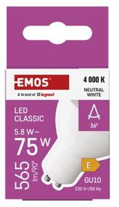 Emos lighting LED žárovka Classic MR16 / GU10 / 5,8 W (75 W) / 565 lm / neutrální bílá 1525730428