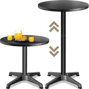 Hliníkový barový stůl Ø60 cm - černý