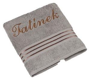 BELLATEX Froté ručník kolekce Linie s výšivkou Tatínek Šedá 50x100 cm