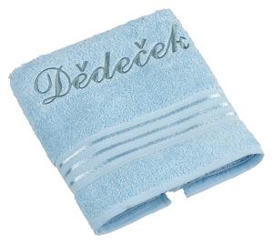 BELLATEX Froté ručník kolekce Linie s výšivkou Dědeček Modrá 50x100 cm