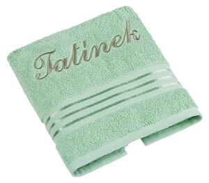 BELLATEX Froté ručník kolekce Linie s výšivkou Tatínek Zelená 50x100 cm