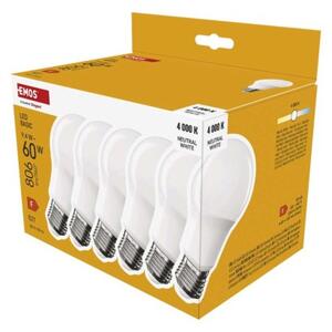 Emos lighting LED žárovka Basic A60 / E27 / 9,4 W (60 W) / 806 lm / neutrální bílá 1525733496