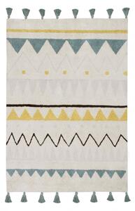 Hans Home | Přírodní koberec, ručně tkaný Azteca Natural-Vintage Blue - 140x200