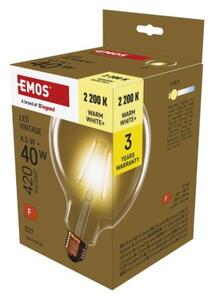 Emos lighting LED žárovka Vintage G125 / E27 / 4,5 W (40 W) / 420 lm / teplá bílá 1525743225