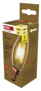Emos lighting LED žárovka Vintage svíčka / E14 / 2,5 W (20 W) / 225 lm / teplá bílá 1525743228