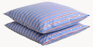 Sada povlaků na polštáře z bavlněného perkálu Striped Blue, 2 díly