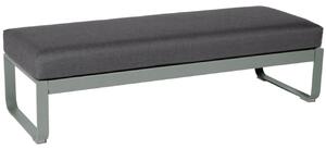 Tmavě šedá čalouněná lavice Fermob Bellevie 148 cm s popelavě šedou podnoží
