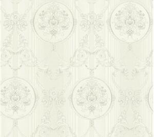A.S. Création | Vliesová tapeta na zeď Hermitage 33083-3 | 0,53 x 10,05 m | metalická, bílá, šedá