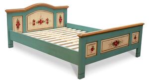 Malovaná dvoulůžková postel s obloukem