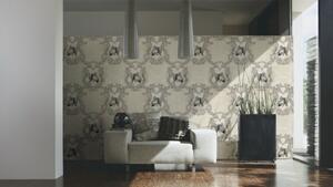 A.S. Création | Vliesová tapeta na zeď Hermitage 33543-1 | 0,53 x 10,05 m | šedá, černá, metalická