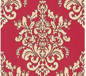 A.S. Création | Vliesová tapeta na zeď Hermitage 34143-5 | 0,53 x 10,05 m | béžová, metalická, červená