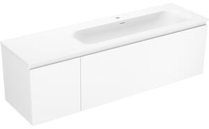 Mexen Orio, koupelnová skříňka 160 cm s pravým umyvadlem Vela, 1S, 1D, bílá matná, 91A13-16047-3-BBFF01-W23P01