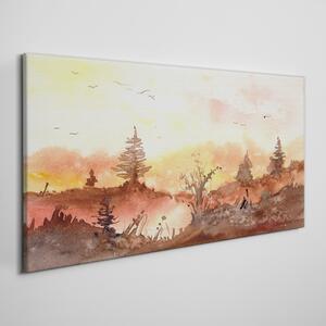 Obraz na plátně Obraz na plátně akvarel lesa
