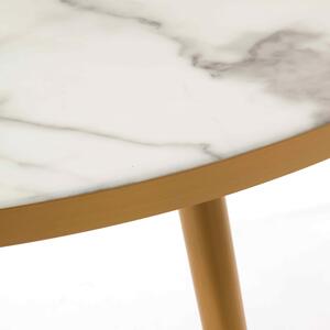 Bílý Konferenční stolek s mramorovým vzhledem ø 80 × 35 cm POLSPOTTEN