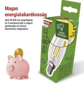 Emos lighting LED žárovka Filament svíčka A CLASS / E14 / 3,8 W (60 W) / 806 lm / teplá bílá 1525741258