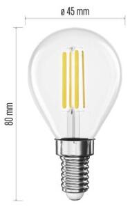 Emos lighting LED žárovka Filament Mini Globe A CLASS/ E14 / 3,8 W (60 W) / 806 lm / teplá bílá 1525741259