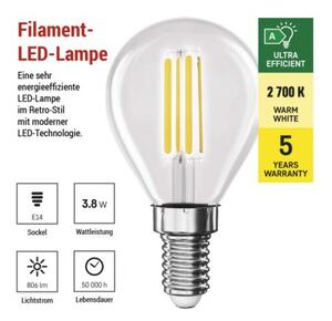 Emos lighting LED žárovka Filament Mini Globe A CLASS/ E14 / 3,8 W (60 W) / 806 lm / teplá bílá 1525741259