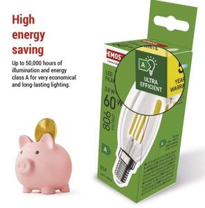 Emos lighting LED žárovka Filament svíčka A CLASS / E14 / 3,8 W (60 W) / 806 lm / teplá bílá 1525741258