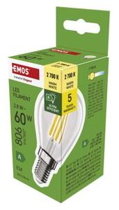 Emos lighting LED žárovka Filament Mini Globe A CLASS/ E14 / 3,8 W (60 W) / 806 lm / teplá bílá 1525741259