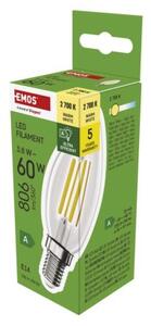 Emos lighting LED žárovka Filament svíčka A CLASS / E14 / 3,8 W (60 W) / 806 lm / teplá bílá 1525741258