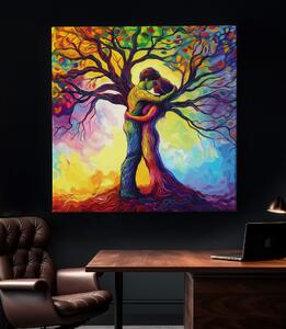 Obraz na plátně - Strom života Milenci v pokušení FeelHappy.cz Velikost obrazu: 40 x 40 cm