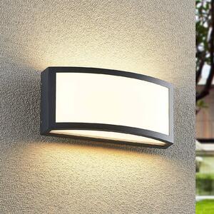 Lindby Venkovní nástěnné svítidlo Jakari LED, hranaté, bílé, Černá, Hliník, Moderní