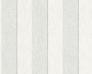 Textilní tapeta na zeď Tessuto 2 96194-1 | 0,53 x 10,05 m | šedá, bílá | A.S. Création