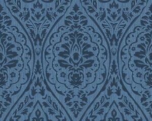 Textilní tapeta na zeď Tessuto 2 96195-8 | 0,53 x 10,05 m | modrá, bílá | A.S. Création