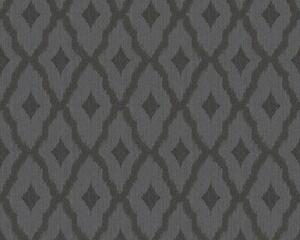 Textilní tapeta na zeď Tessuto 2 96197-5 | 0,53 x 10,05 m | šedá, černá | A.S. Création