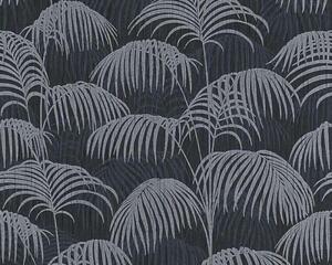 Textilní tapeta na zeď Tessuto 2 96198-4 | 0,53 x 10,05 m | šedá, černá | A.S. Création