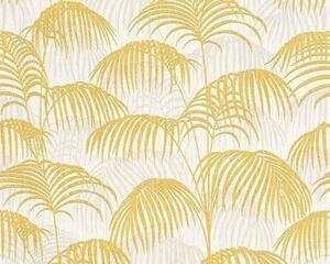 Textilní tapeta na zeď Tessuto 2 96198-2 | 0,53 x 10,05 m | žlutá, bílá | A.S. Création