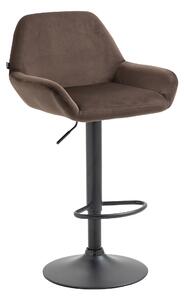 Barová židle Romsey - samet - černý rám | hnědá