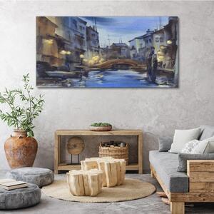 Obraz na plátně Obraz na plátně Mostové čluny říční město