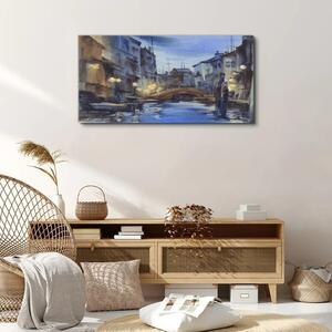 Obraz na plátně Obraz na plátně Mostové čluny říční město