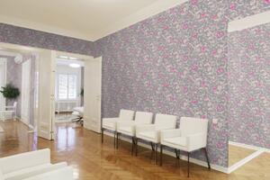 A.S. Création | Vliesová tapeta na zeď Versace 34325-5 | 0,70 x 10,05 m | růžová, hnědá, metalická, šedá