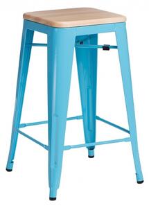 PARIS WOOD barová židle modrá