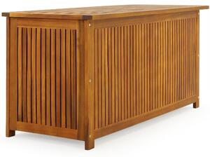 CASARIA® zahradní box dřevo akácie 205L víko 160kg nosnost odolný proti povtrnostním vlivm poltáový box úloný box zahrada balkon zimní zahrada sedací truhla 115x50cm