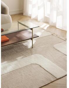 Ručně tkaný koberec se strukturovaným povrchem a třásněmi Laine
