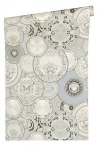 A.S. Création | Vliesová tapeta na zeď Versace 34901-3 | 0,70 x 10,05 m | bílá, metalická, šedá