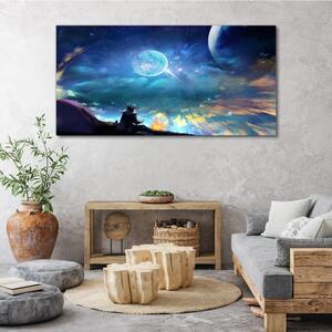 Obraz na plátně Obraz na plátně Noční obloha hvězda měsíc
