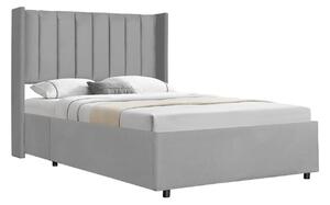 FurniGO Čalouněná postel Savona 140 x 200 cm - světle šedá
